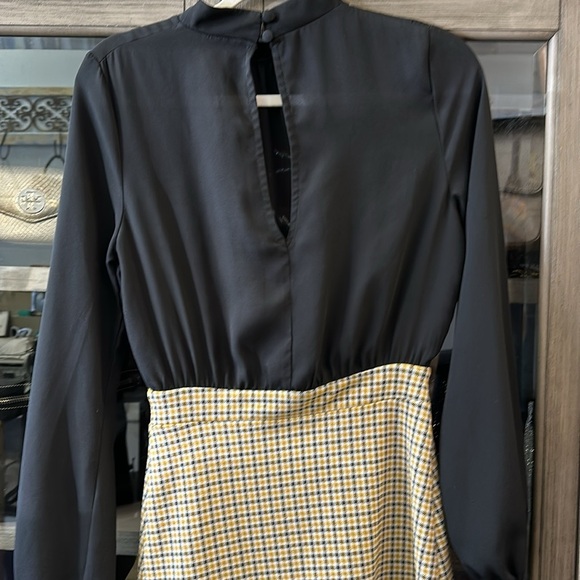 MISS SELFRIDGE LONG SLEEVE CHIFFON TOP WITH PLAID BOTTOM SIZE 2 - Picture 6 of 6